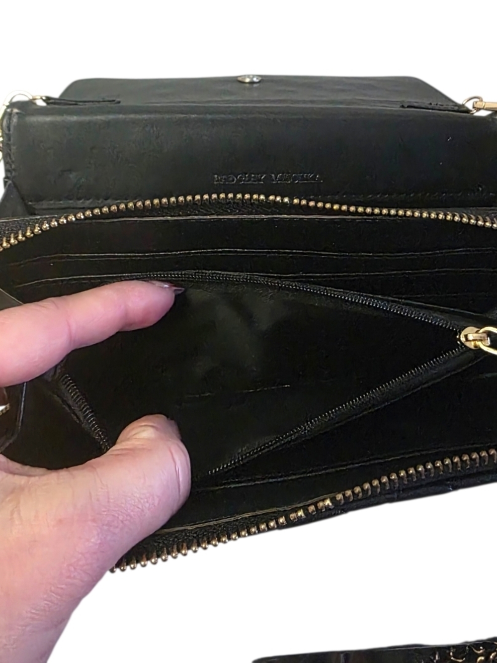 Badgley Mischka Black Quilted Crossbody Gold Chain Strap Evening Designer Bag - Picture 11 of 15